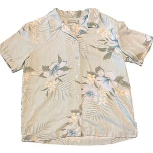 Tommy‎ Bahama Silk Aloha Shirt Floral Print Short Sleeve Button Up Size Small